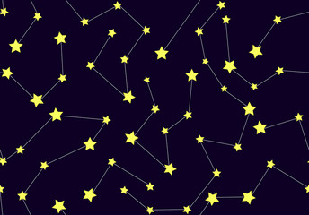 Fototapeta premium Vector seamless pattern with constellations