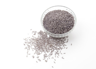 butterfly pea rice isolated on white background