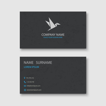 Modern business card template with bird flying.vector

