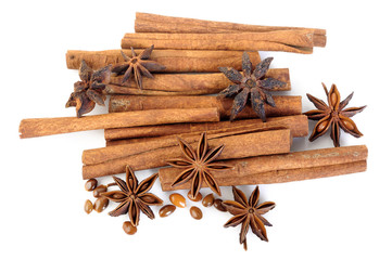 cinnamon stick and star anise spice
