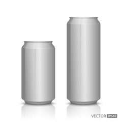 Aluminum cans isolated on white,vector
