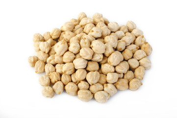 garbanzo beans on white background