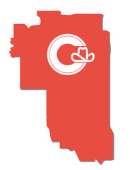 Obraz na płótnie Canvas Calgary map with flag