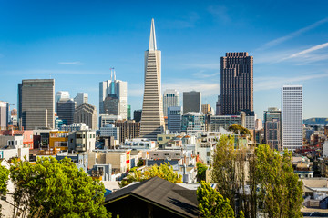 View of downtown from Pioneer Park, on Telegraph Hill, in San Fr