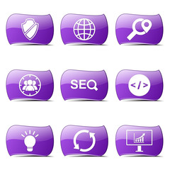 SEO Internet Sign Violet Vector Button Icon Design Set 2