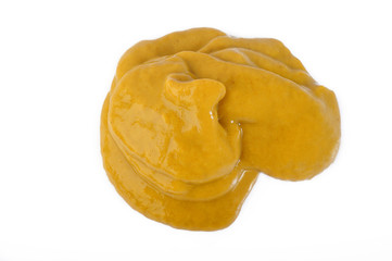 Mustard sauce isolated on white background