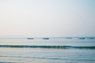 fishing boats at dawn