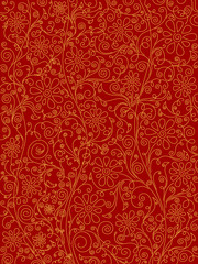 Red ornate pattern.