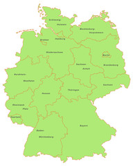 Deutschland Bundesländer (beschriftet) - Vektor