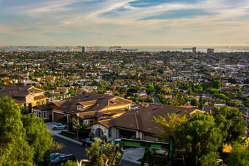 View from Hilltop Park, in Signal Hill, Long Beach, California.