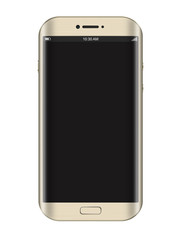 Curve Screen Smartphone Isolated on White Background