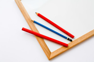 Obraz premium white board and pencil for education