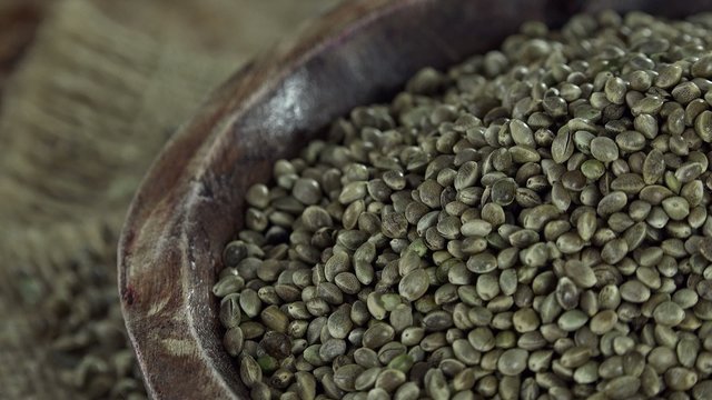 Portion of rotating Hemp Seeds (not seamless loopable)