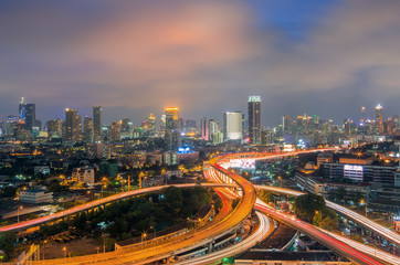 Naklejka na ściany i meble Bangkok city view with expressway.