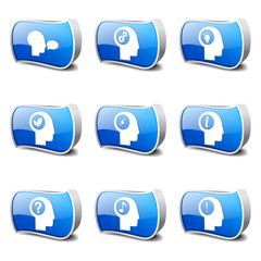 Think Web Internet Blue Vector Button Icon Design Set