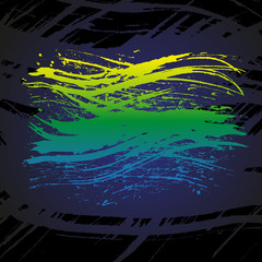 Naklejka premium Grunge colorful brush stroke on black background