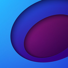 Cut out blue and purple circle shapes abstract background