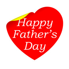 Pegatina corazon con texto Happy Father's Day