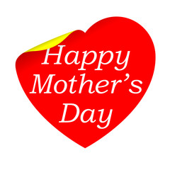 Pegatina corazon con texto Happy Mother's Day