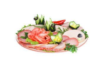 Assorted meat on a plate