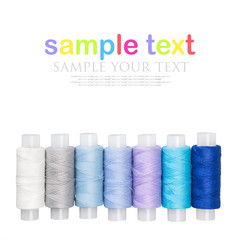 multicolored threads isolated on a white background
