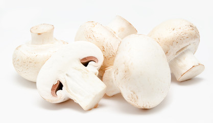 Fototapeta na wymiar Champignon mushroom white agaricus