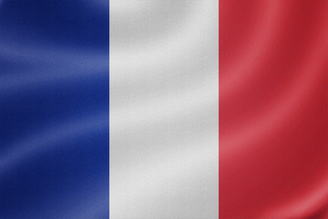 France flag on the fabric texture background