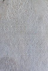 bas-reliefs with floral and geometric motives in the archaeological place of angkor wat in siam reap, cambodia