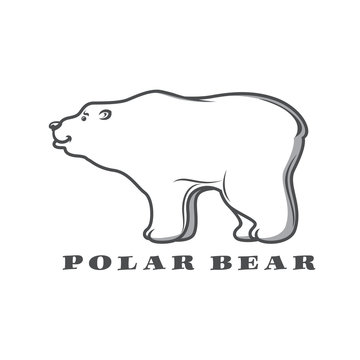 White polar bear  for  logo design