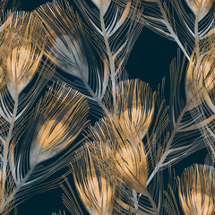 Obrazy na Szkle  Feather Seamless Pattern