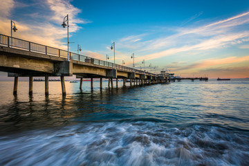 The Belmont Pier at sunset, in Long Beach, California.