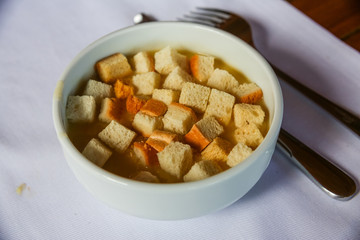 Soup with croutons