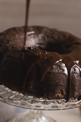 Overflowing Bundt Cake With Chocolate Dressing
