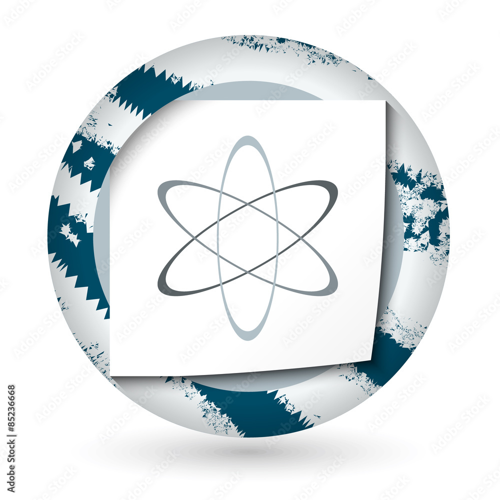Poster abstract icon with paper and the symbol of science