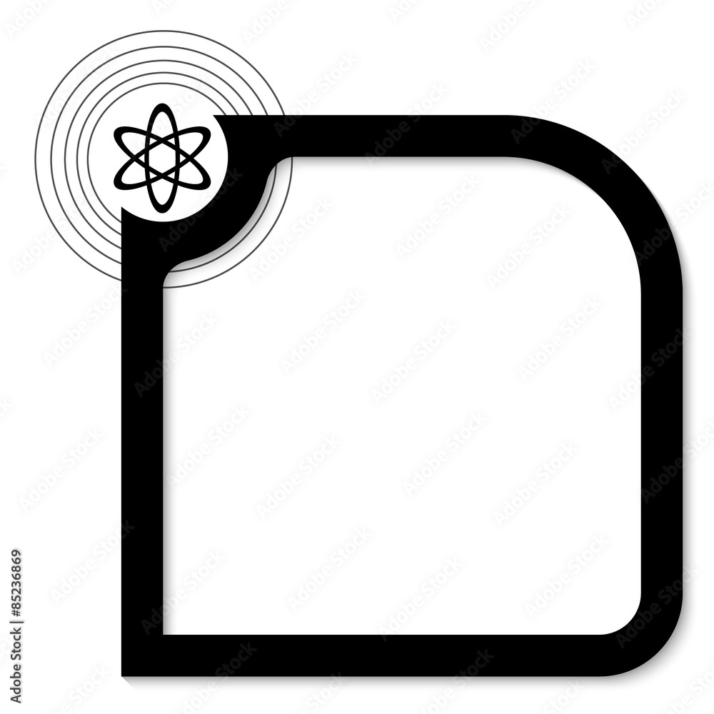 Poster black abstract frame for your text and the symbol of science