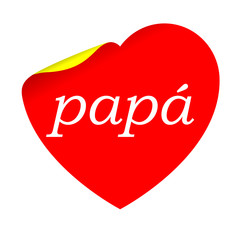 Pegatina corazon con texto papá