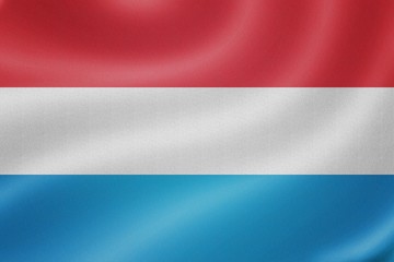 Luxembourg flag on the fabric texture background