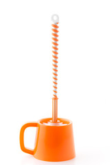 Fototapeta premium toilet brush on white background