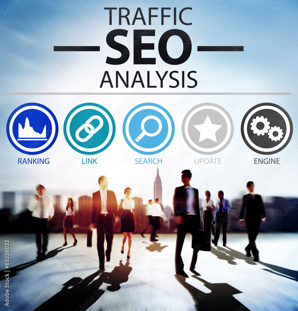 Poster search engine optimisation analysis information data concept