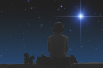 Girl watching the stars.