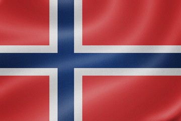 Fototapeta premium Norway flag on the fabric texture background