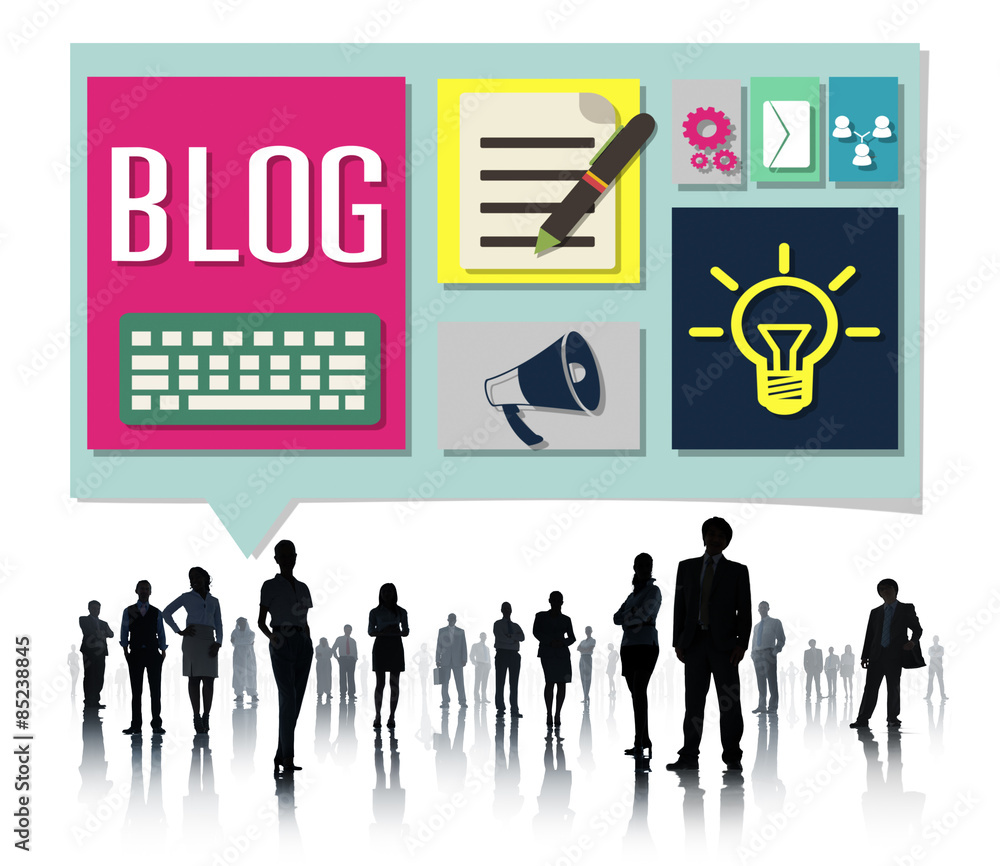 Poster blog weblog media online messaging notes concept