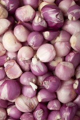 Lots of peeled shallots