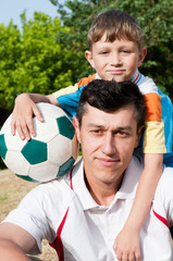 Father, son and football