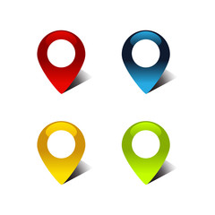 Set of color signs with shadow for the navigator.