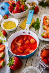 Strawberries - fresh strawberries in the kitchen