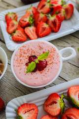 Strawberries - fresh strawberries in the kitchen, seasonal delig