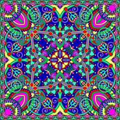 silk neck scarf or kerchief square pattern design in ukrainian s