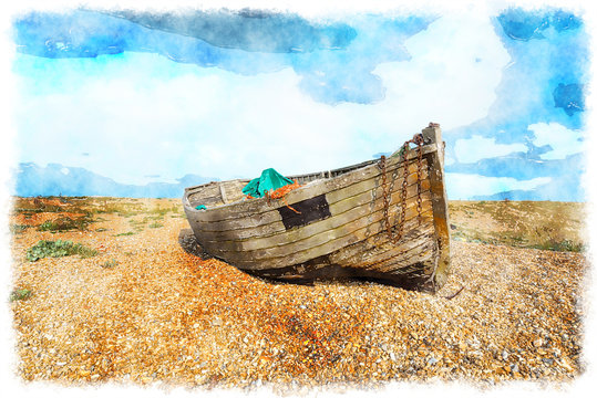 Old Fishing Boat on a Beach