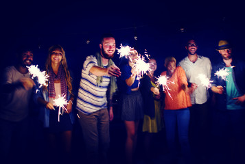 Beach Party Dinner Friendship Happiness Summer Concept